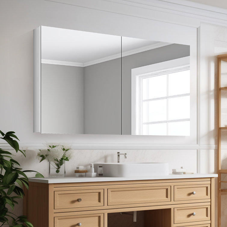 Armoire Murale Salle De Bain Avec Miroir LED - Rangement, Porte-serviette, Blanc 55x17x46 Cm - 9